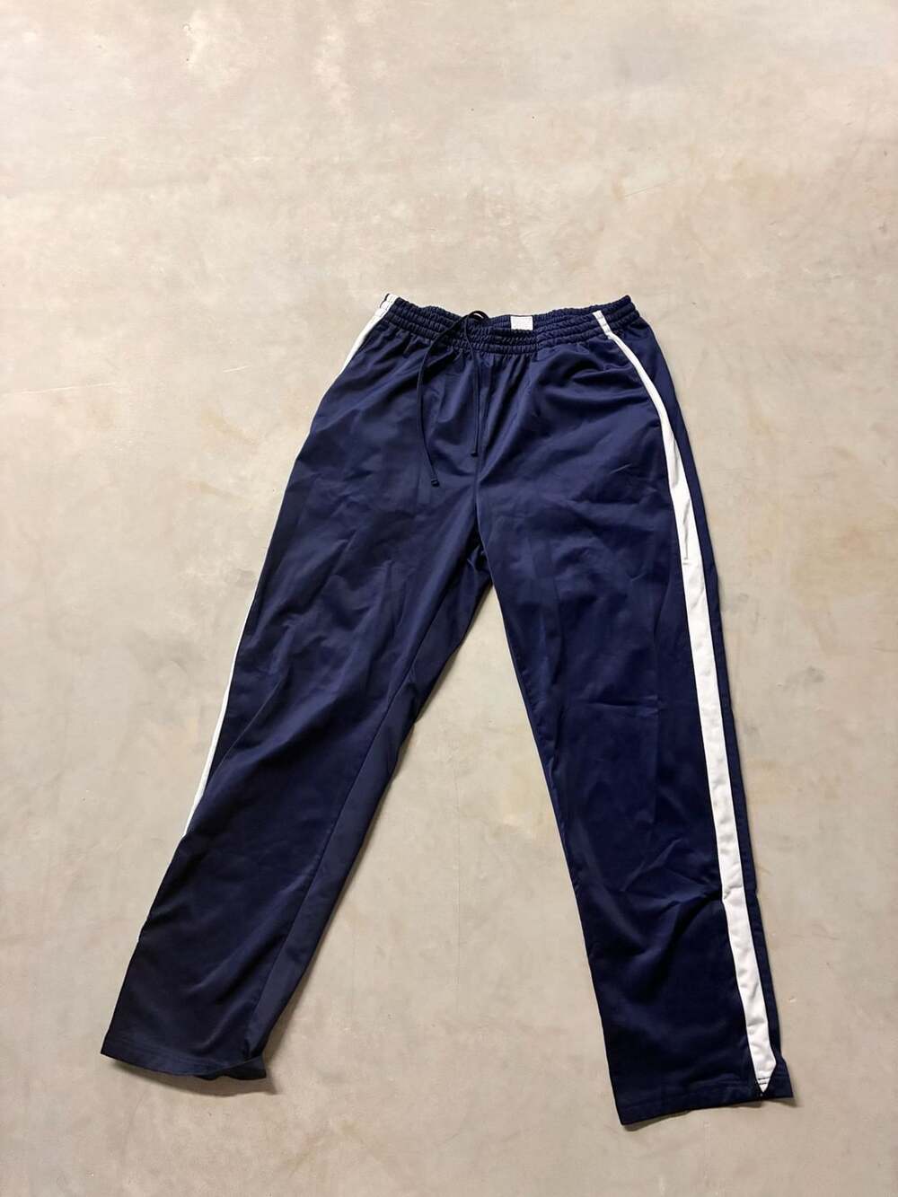 Men’s Simply for Sports Navy Blue Track Pants with White Side Stripe Large